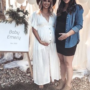 Anika Pocketed Button Down Ruffle Maxi Dress